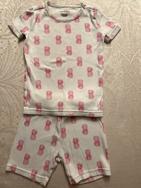 Janie and Jack Pink Pineapple 100% cotton Short Pajama Set